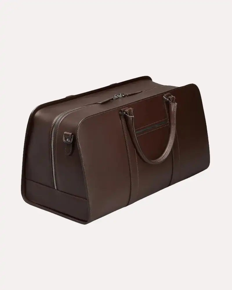 Leathe Duffle Bag for Travelling Brown Classic