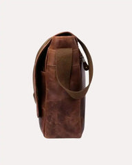 Leather Satchel Bag Dark Brown