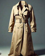 Long Beige Trench Coat for Women