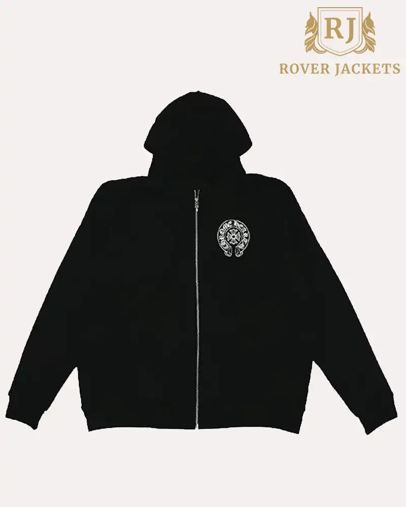 Malibu Exclusive Horse Shoe Zip Up Hoodie Black Chrome Hearts