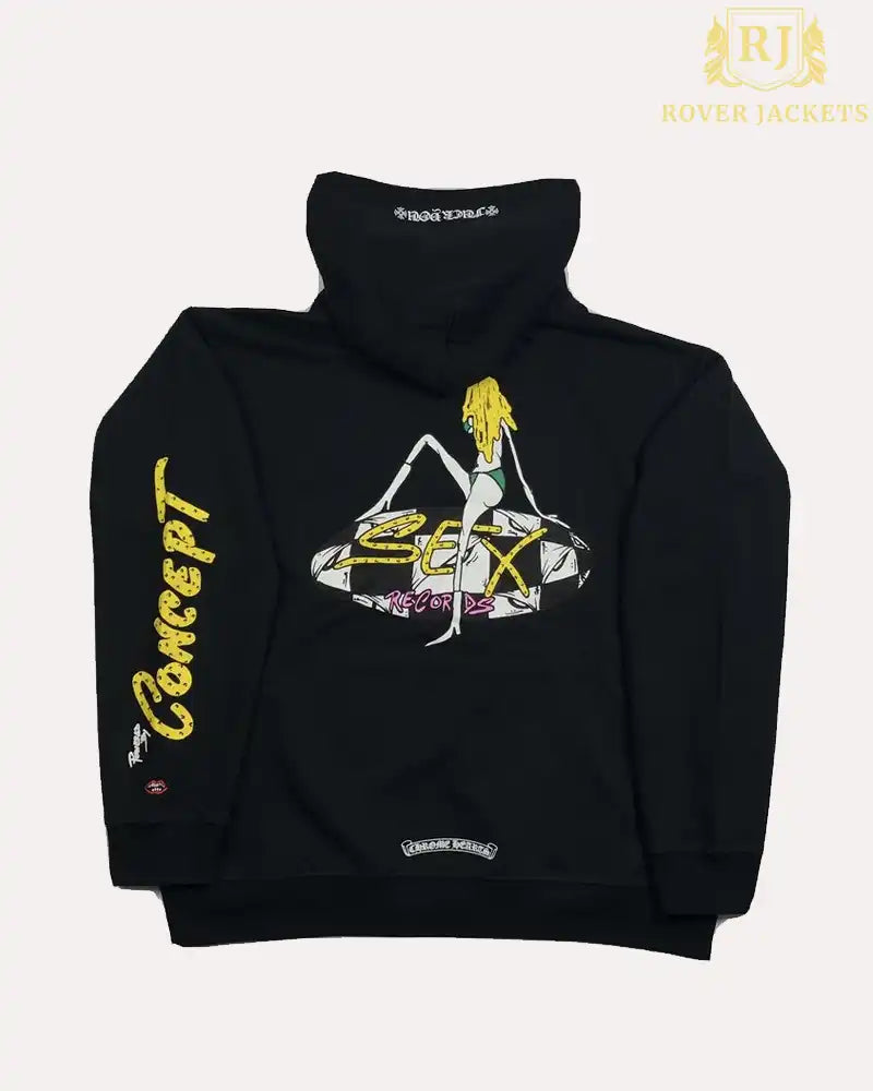 希少【Chrome Hearts x Matty Boy】Sex Records Concept Hoodie Chrome Hearts Matty Boy Sex Records Concept Hoodie-black