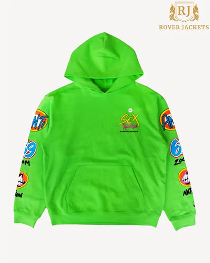 Chrome Hearts Matty Boy Sex Records Hoodie-green - Rover Jackets Chrome Hearts Matty Boy Sex Records Hoodie-green - Rover Jackets