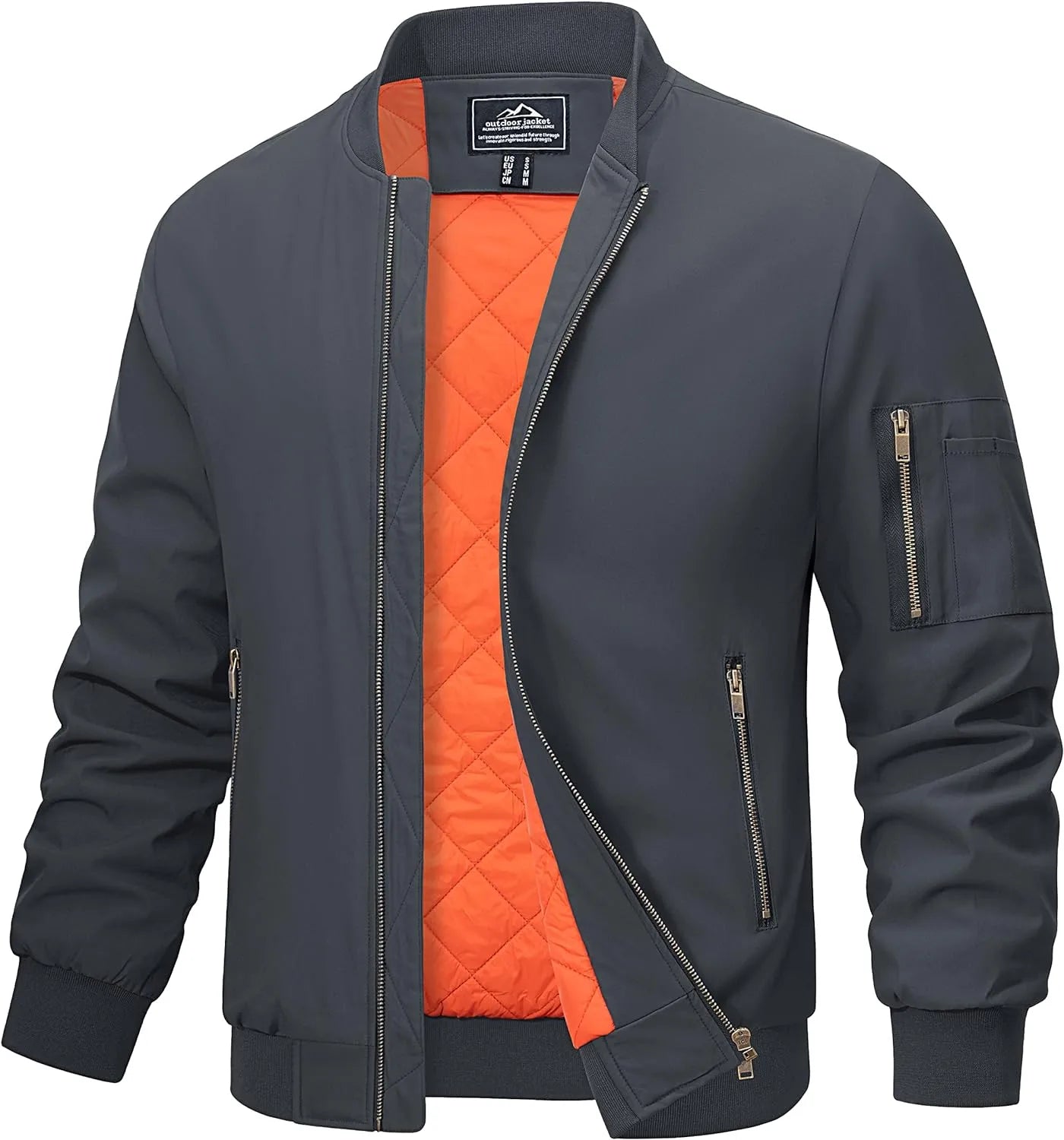 Men Bomber Jackets Grey- Rover Jackets