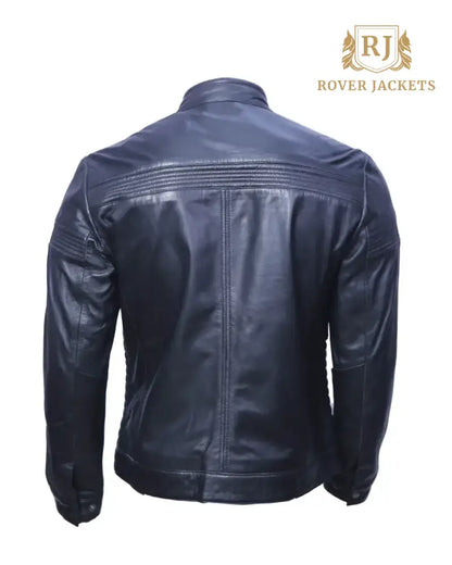 Men's Black Leather Biker Jacket