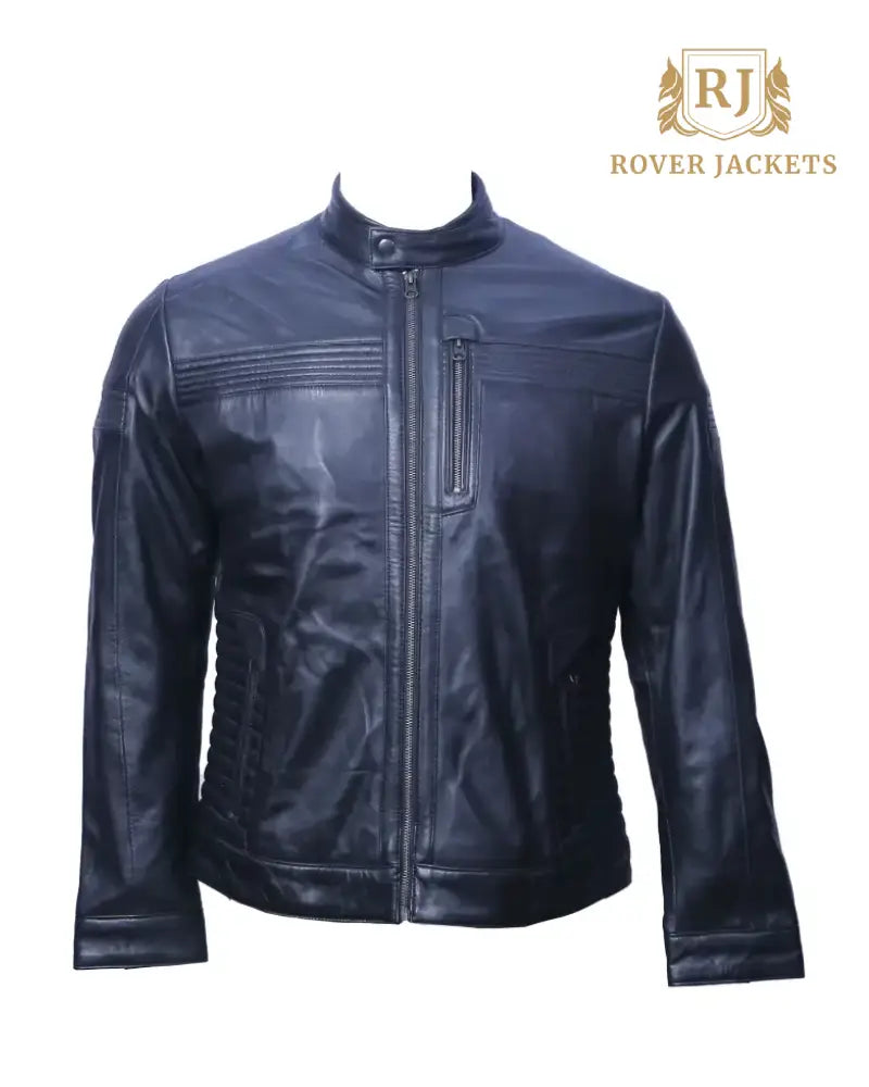 Men's Black Leather Biker Jacket