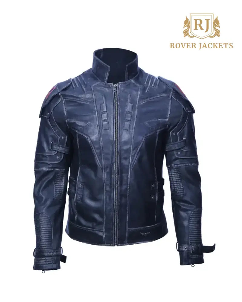 Men's Black Leather Biker Jacket – Premium Motorcycle Armor Style Outerwear