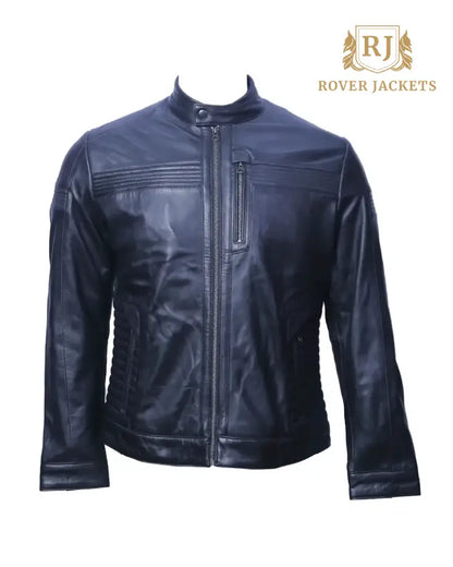 Men's Black Leather Biker Jacket