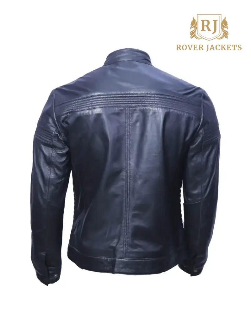 Men's Black Leather Biker Jacket