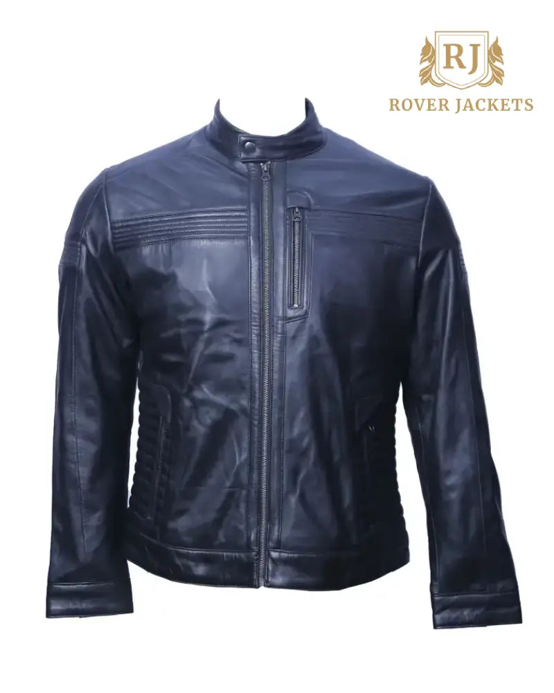 Men's Black Leather Biker Jacket