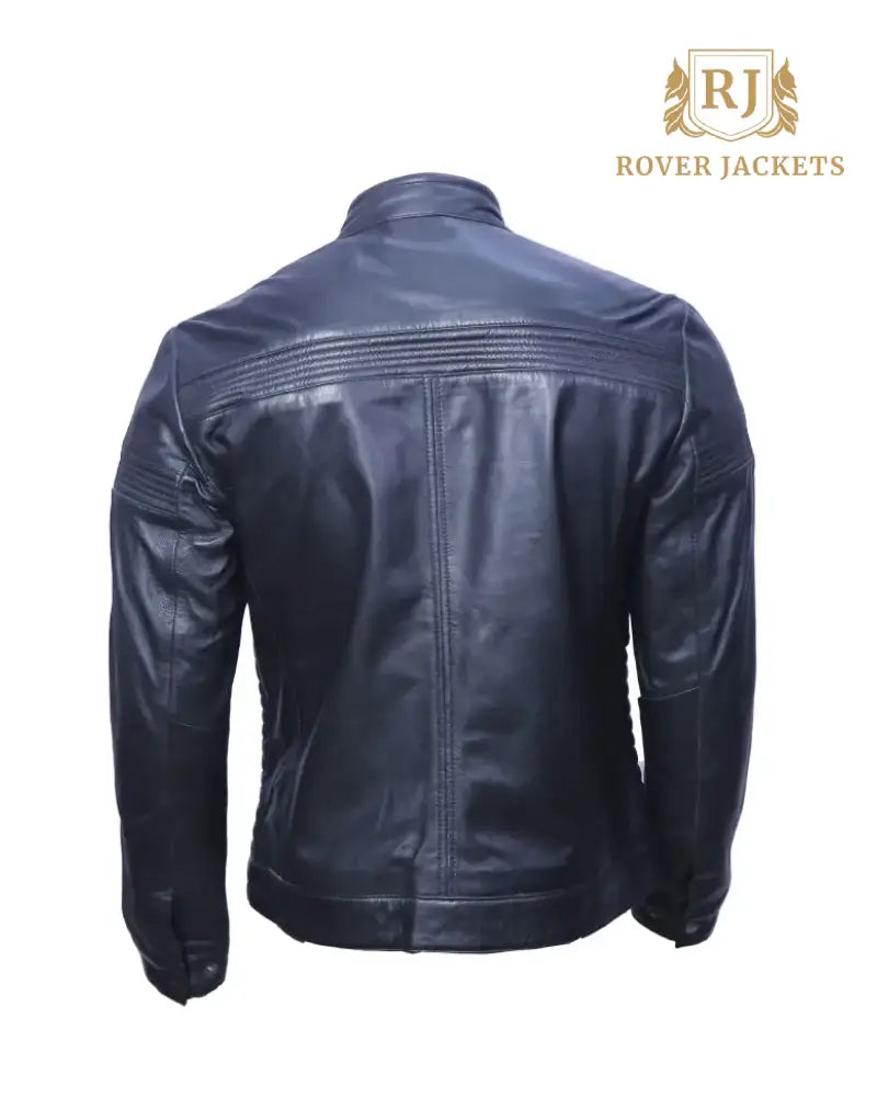 Men's Black Leather Biker Jacket