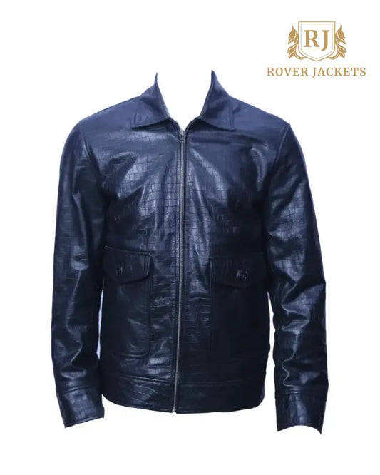 Men's Croc Embossed Leather jacket - Classic and Stylish