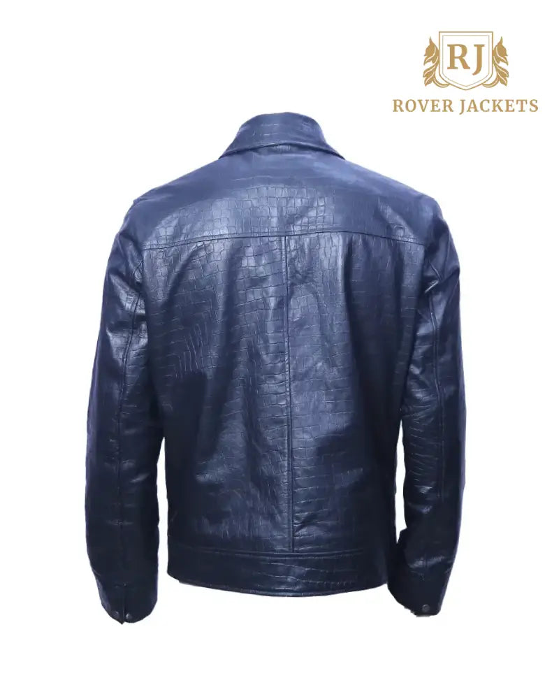 Men's Croc Embossed Leather jacket - Classic and Stylish