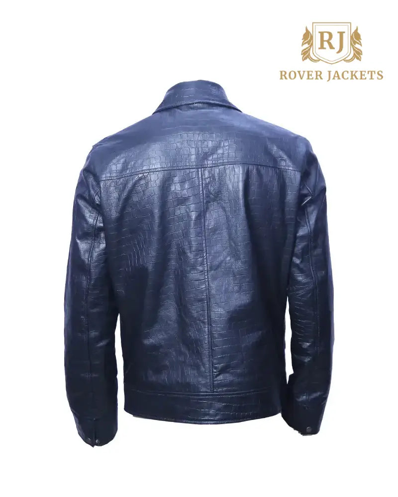 Men's Croc Embossed Leather jacket - Classic and Stylish