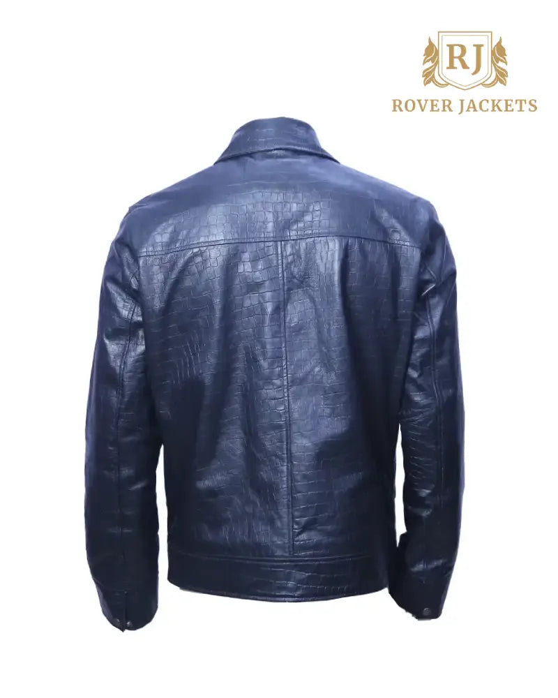 Men's Croc Embossed Leather jacket - Classic and Stylish