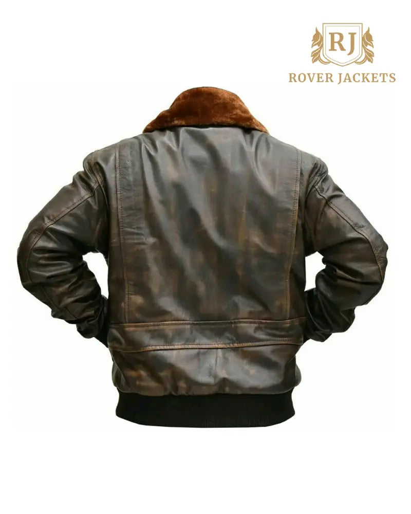 Men's Distressed Brown G-1 Aviator Jacket :Vintage-Inspired Style