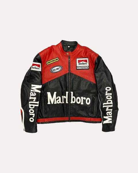 Marlbolo LEATHER JACKET 馬革 Marlboro Vintage Racing Leather Rare Motorcycle Biker Jacket