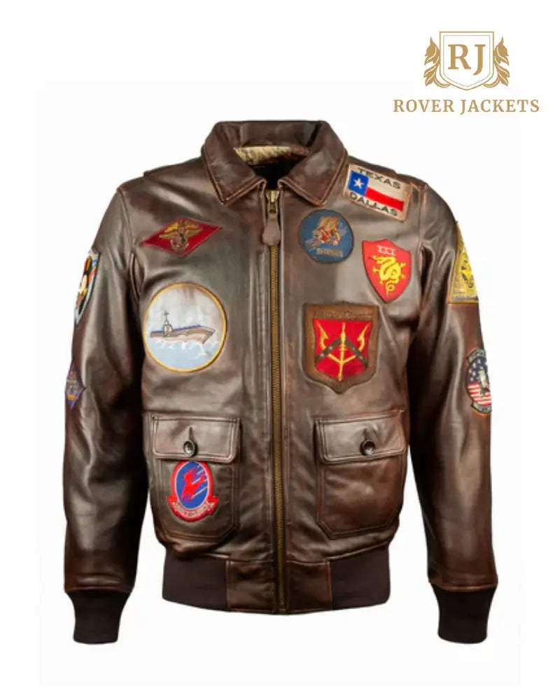 Men's Top Gun Maverick G-1 Jacket:Authentic Flight Jacket With Patches