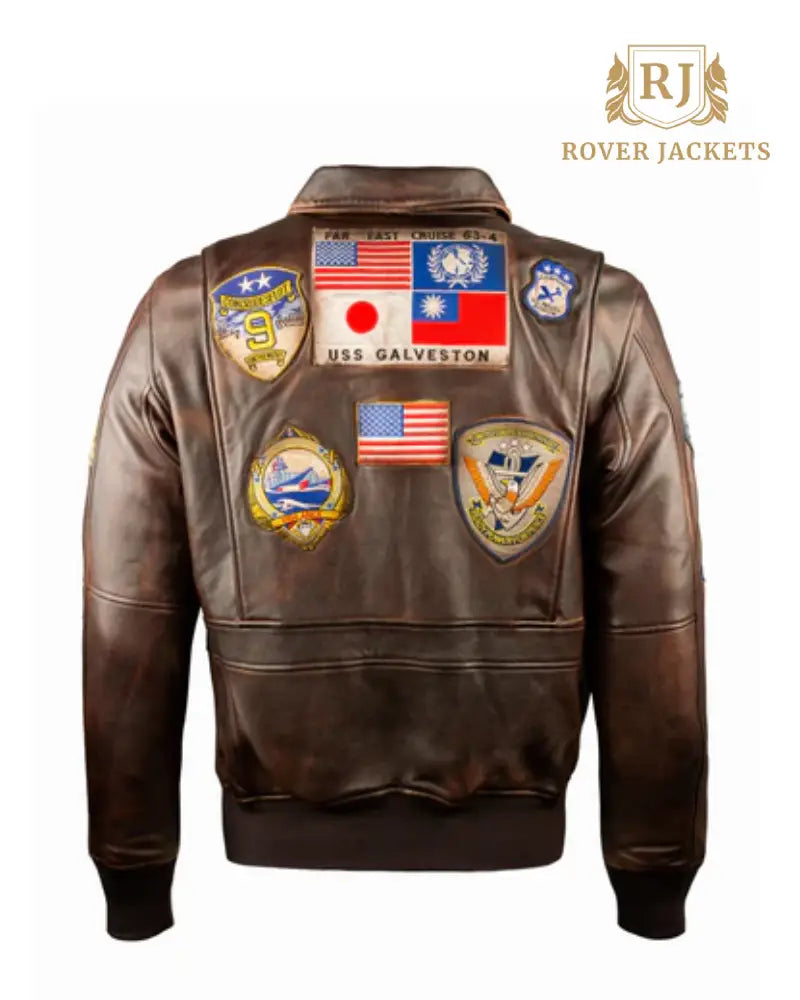 Men's Top Gun Maverick G-1 Jacket:Authentic Flight Jacket With Patches