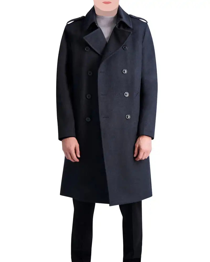 Mens Classic Trench Coat In Charcoal