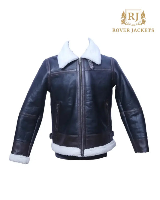 Mens's Shearling Lined Aviator Jacket - Classic and Modern