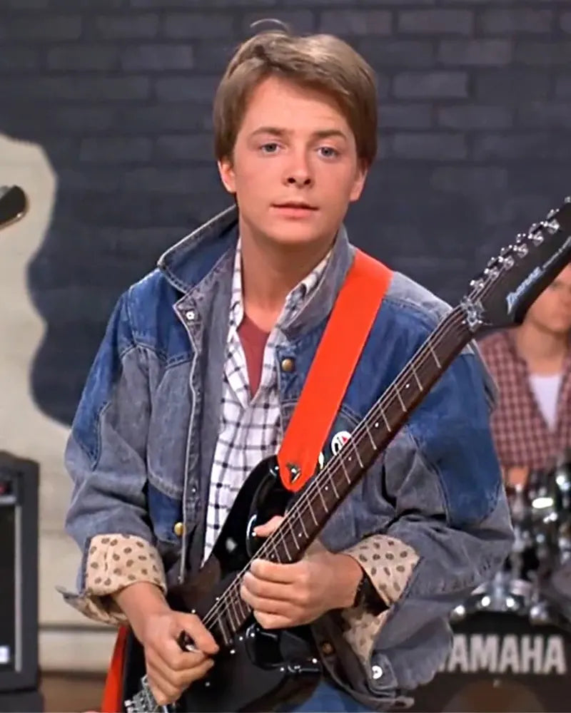 Michael J. Fox Back To The Future Marty Mcfly Denim Jean Jacket