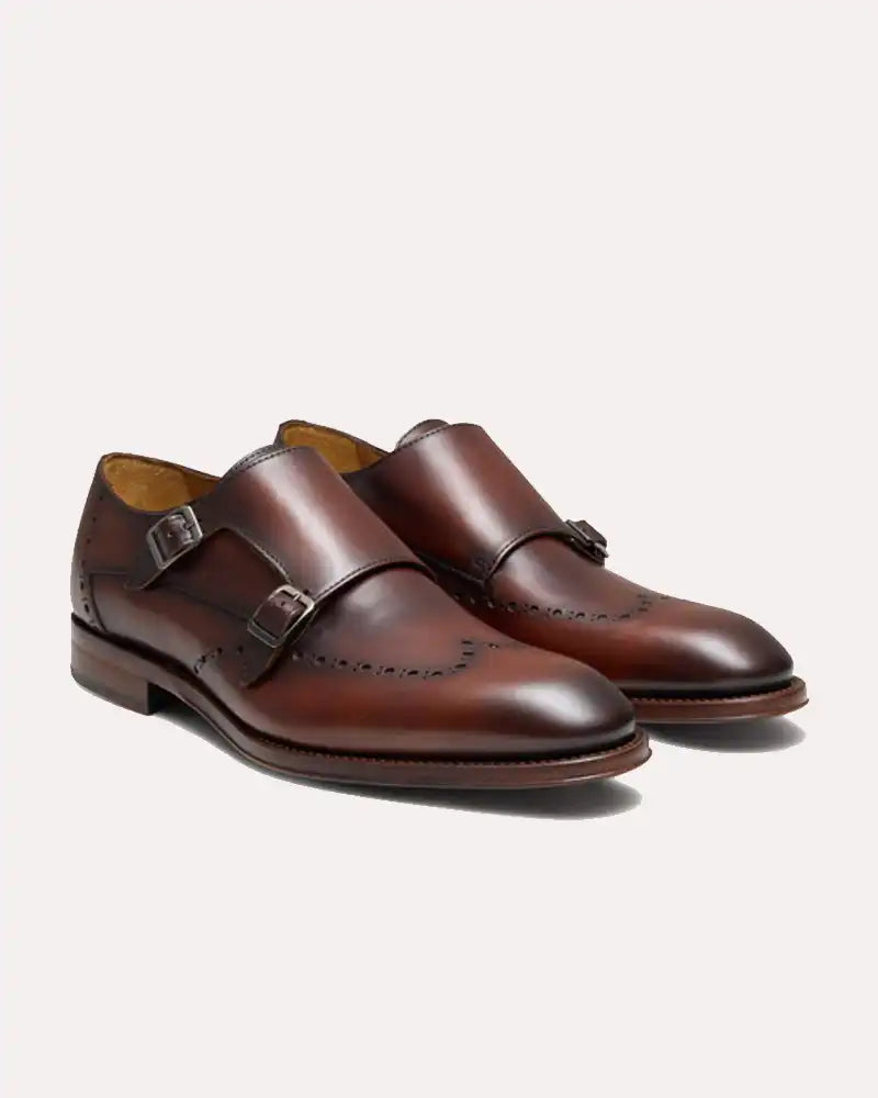 Mitchell Brown Monk Strap Shoes