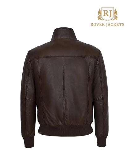 Modern Men's Bomber : Quilted Pattern And Distressed Leather