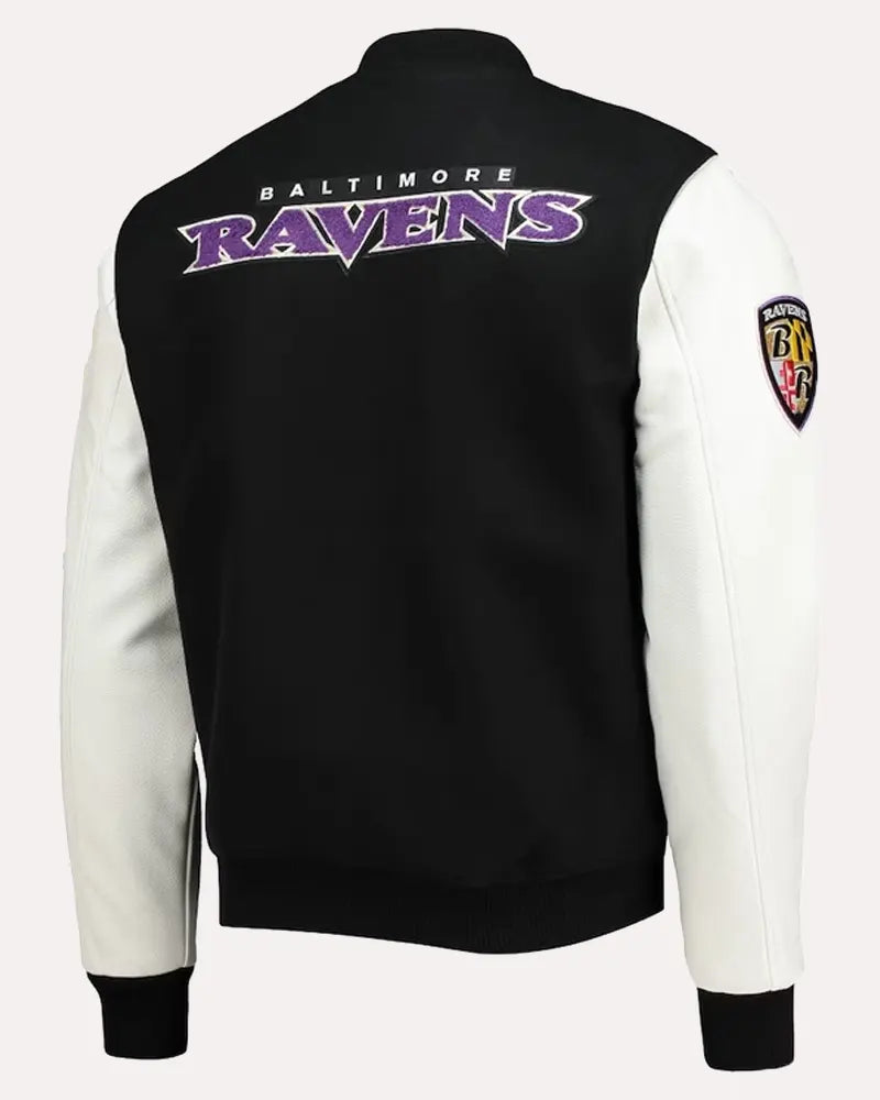 Baltimore Ravens Black And White Varsity Jacket