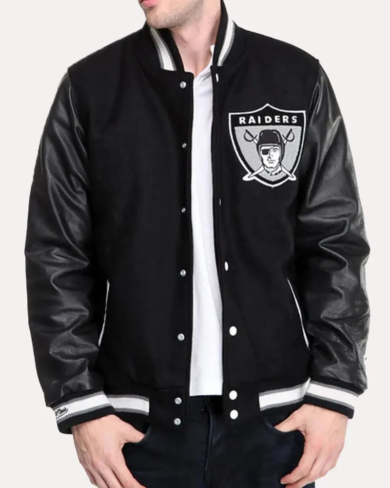 Oakland Black Varsity Raiders Letterman Jackets