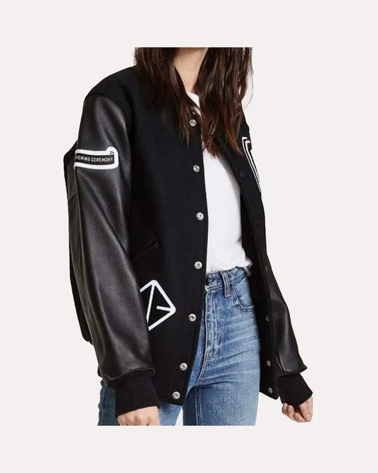 Opening Ceremony Black Letterman Jacket