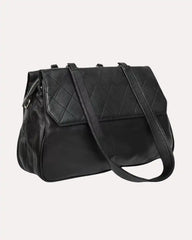 Quilted Black Leather Handbags Womens