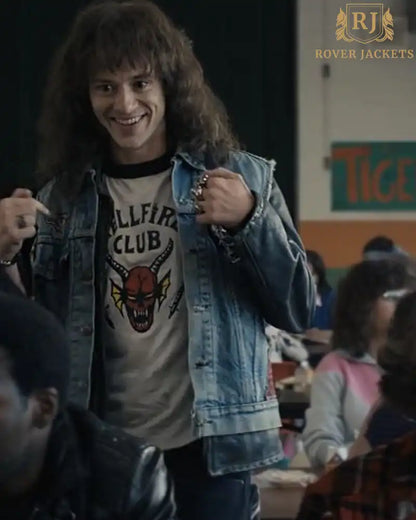 S04 EDDIE MUNSON DENIM JACKET STRANGER THINGS