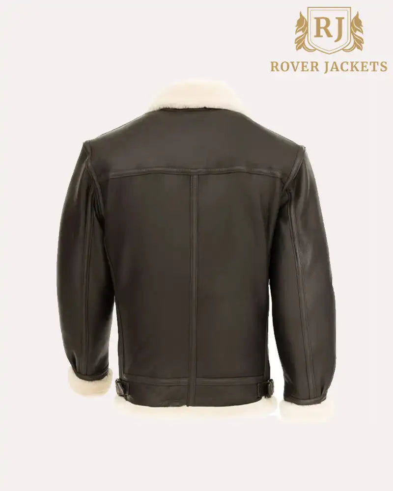Shearling Flight Jacket For Men Genuine Leather B3