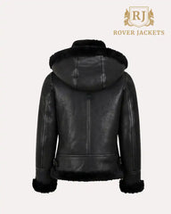 Shearling Jacket In Black Womens B3 Bomber Hooded Classic