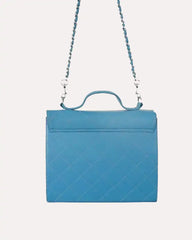 Shoulder With Strap Womens Blue Leather