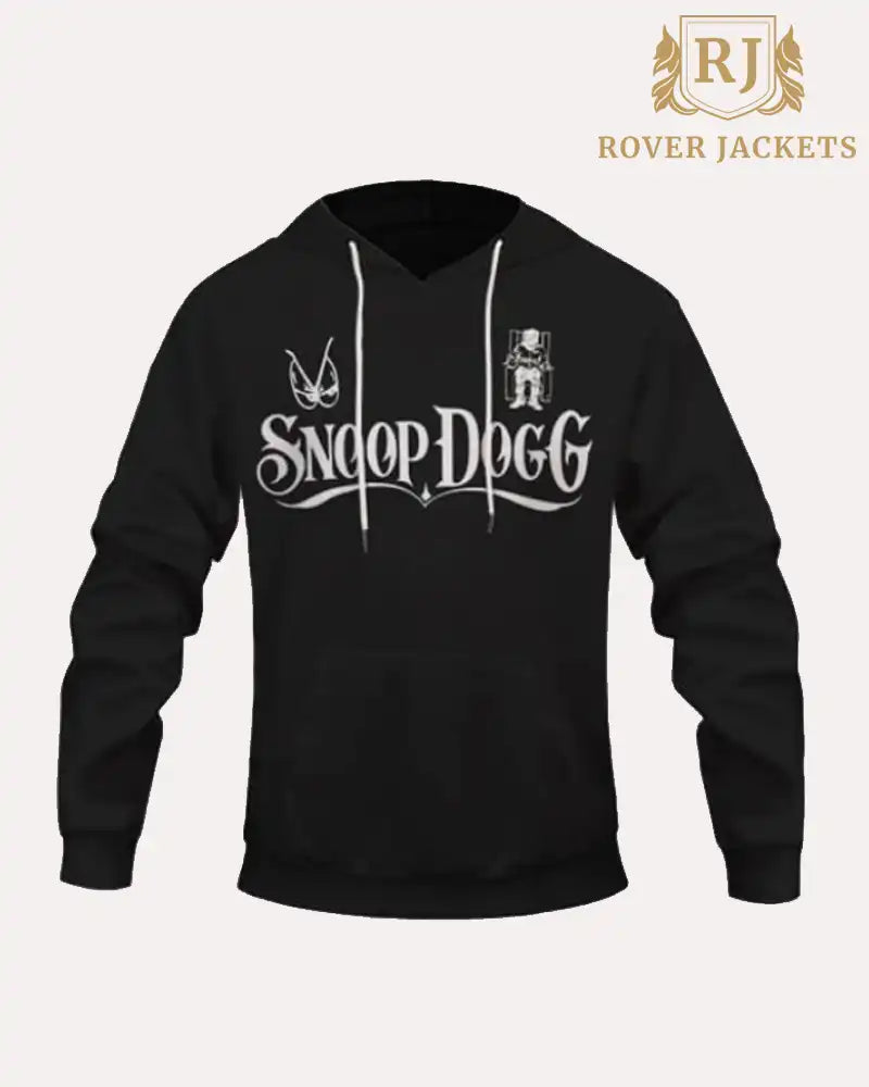 Snoop Dogg Death Row Records Logo Schwarzer Kapuzenpullover - Roverjackets