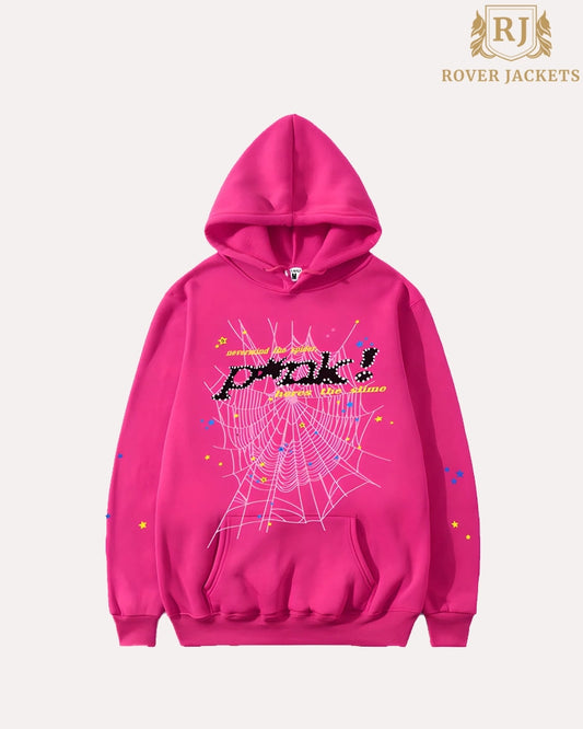 Sp5der Punk Hoodie Pink