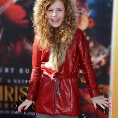 The Christmas Chronicles2 Kate Red Leather Coat with Fur Hood