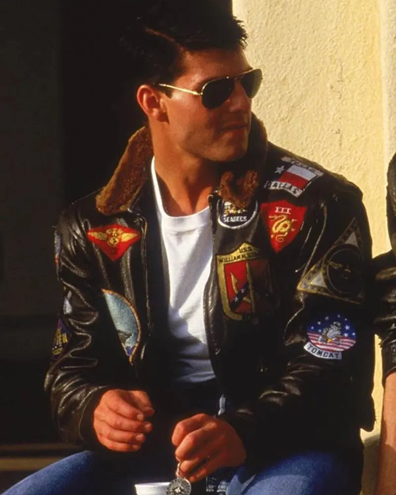 Tom Cruise Brown Leather Bomber Top Gun Maverick Jacket