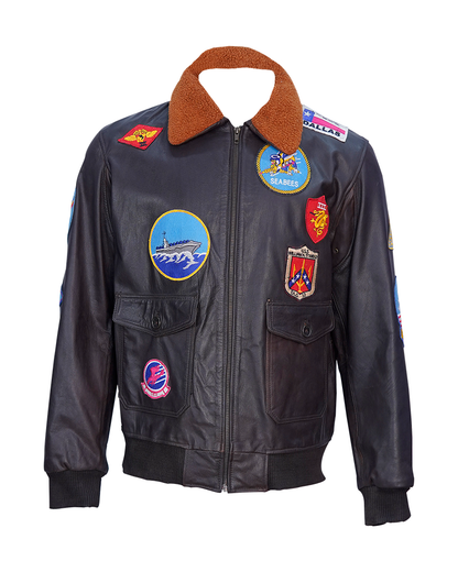 Tom Cruise Top Gun Jacket Brown Leather