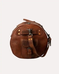 Travel Leather Brown Duffle Bag