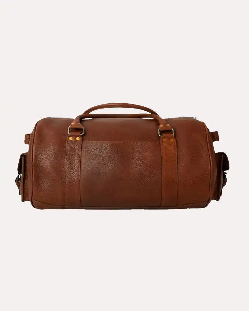 Travel Leather Duffle Bag Brown