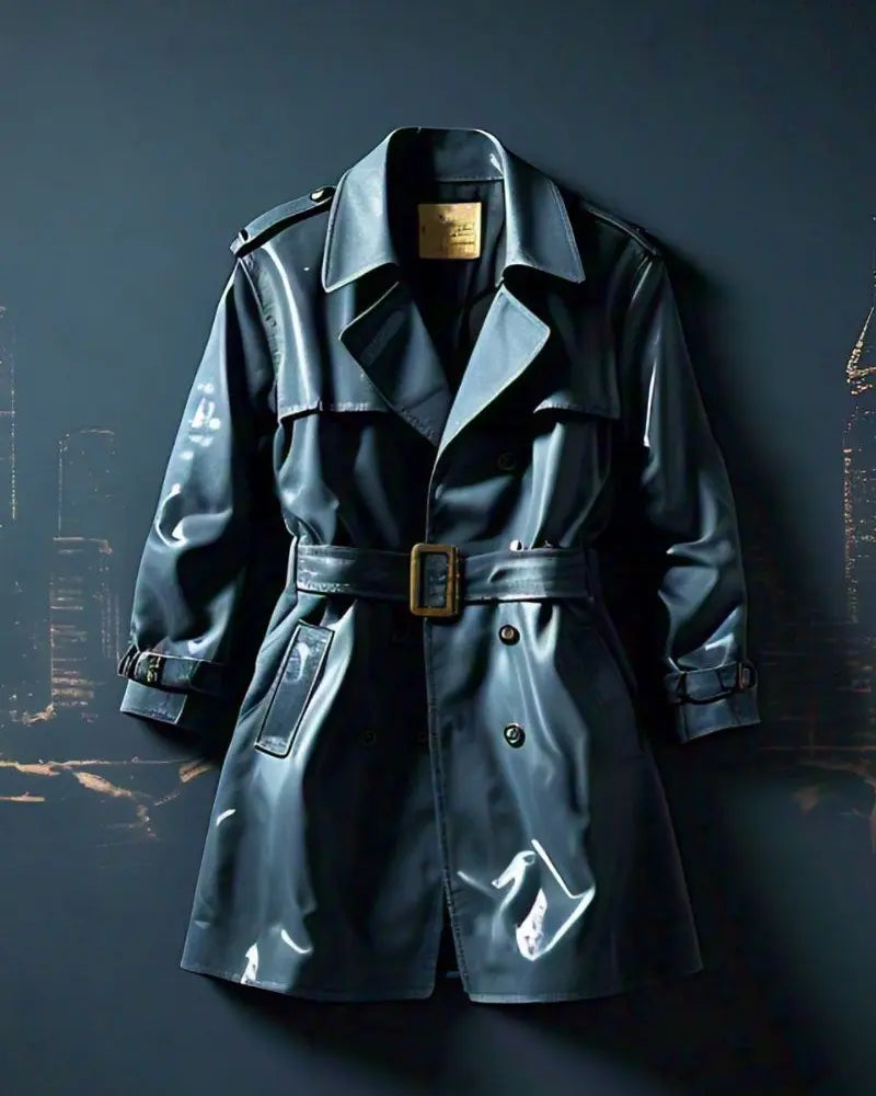 Trench cape en coton et soie avec doublure à carreaux