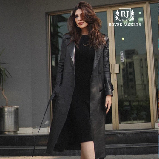 Black Maxi Leather Duster Coat