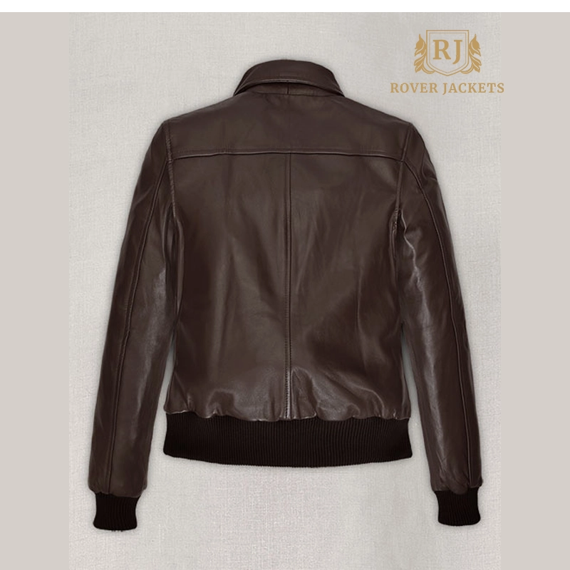 Kendall's Oversized Chocolate Brown Leather Bomber