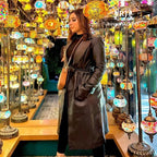 Black Maxi Leather Duster Coat