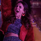 Victoria Justice Red Faux Fur Statement Coat