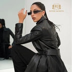 Black Maxi Leather Duster Coat