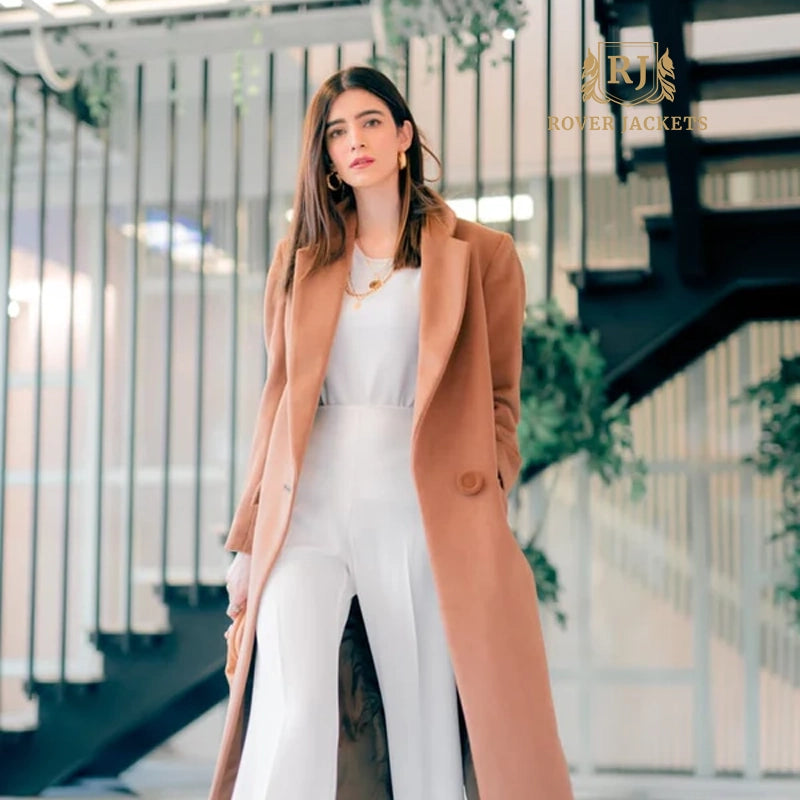 Tan Tailored Wool Maxi Overcoat
