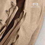 Francia's Blush Pink Cropped Suede Fringe Jacket